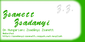 zsanett zsadanyi business card